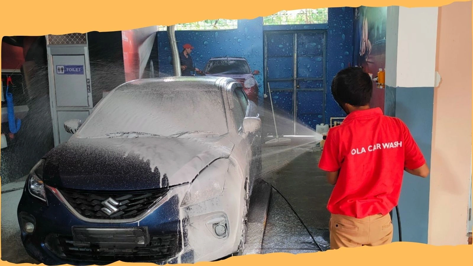 Exterior foam wash result by Door2Door Car Wash - foam lift and clean finish