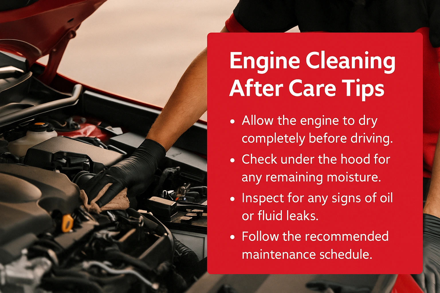 Engine Cleaning After Care Tips
