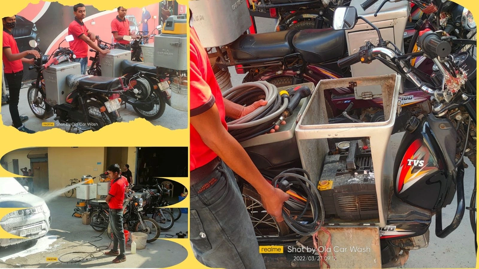 Mobile Car Washing Bike Setup Door2Door Car Wash